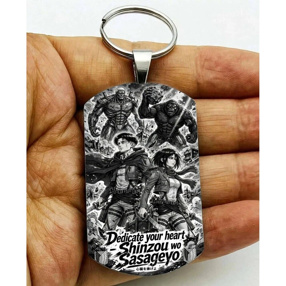 Attack On Titan Monster Horror Art Stainless Keychain Anime Japan Comic Cartoon